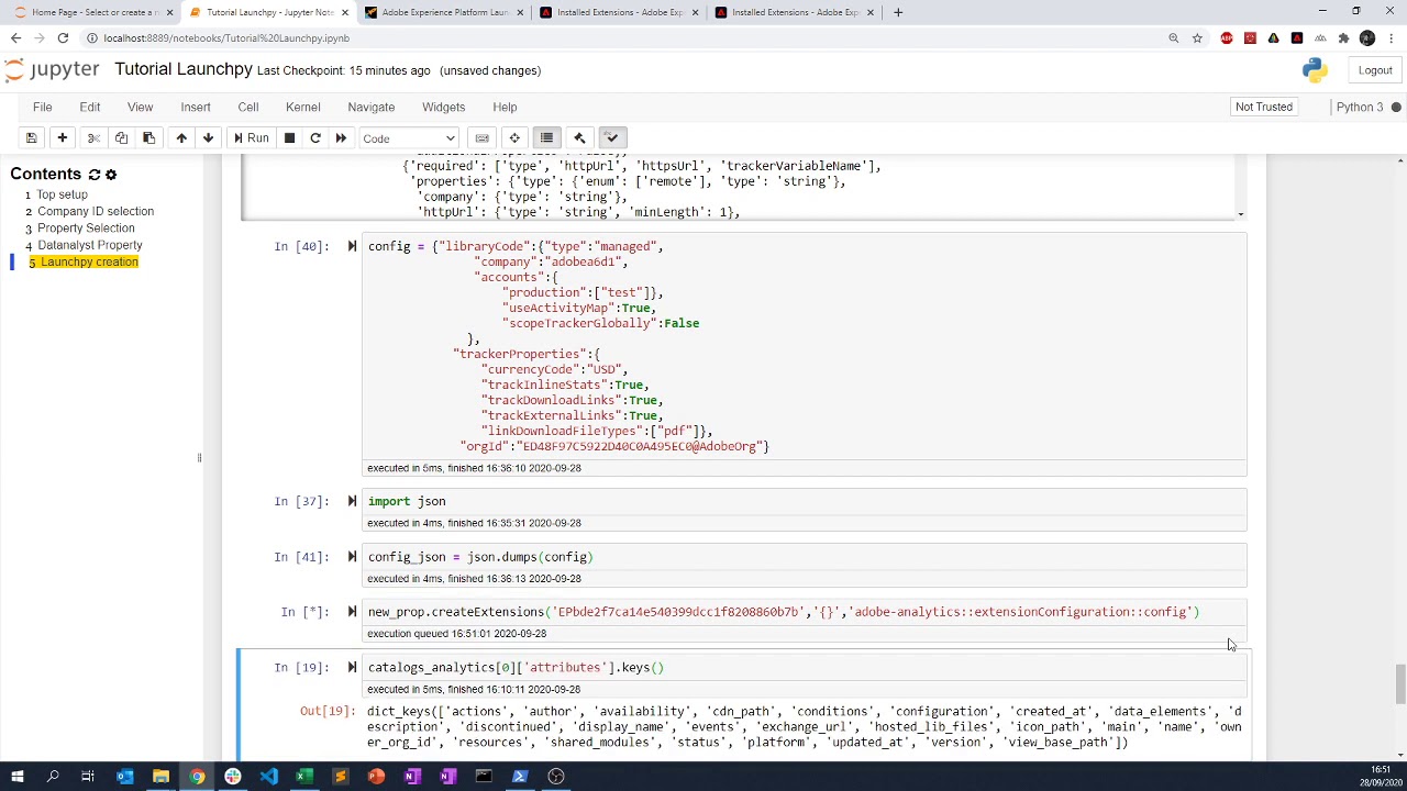 Adobe Launch API : Create Extension (Example Adobe Analytics)