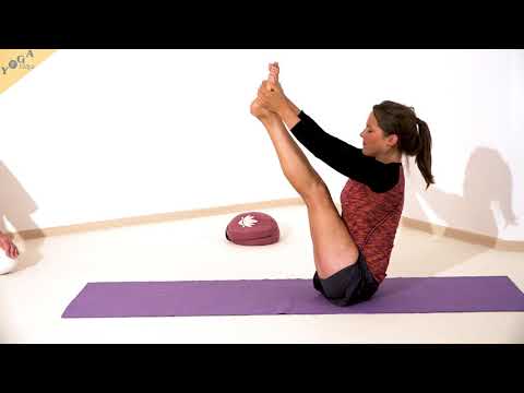 Balancierende Hände zu Füßen-Pose auf dem Gesäß - Yoga Asana Lexikon