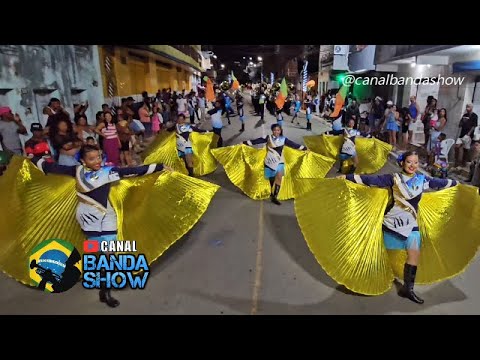 Corpo coreográfico da Banda Marcial BAMTIB na Final da Copa Sul Baiana de Bandas e Fanfarras 2025