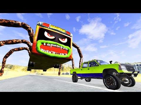 Epic Escape From The Bus Eater (SCP-2086) | Car VS Bus Eater SCP-2086 | Live BeamNG.Drive Game