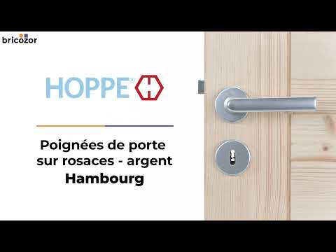 Poignées de porte sur rosaces Hambourg - finition argent HOPPE