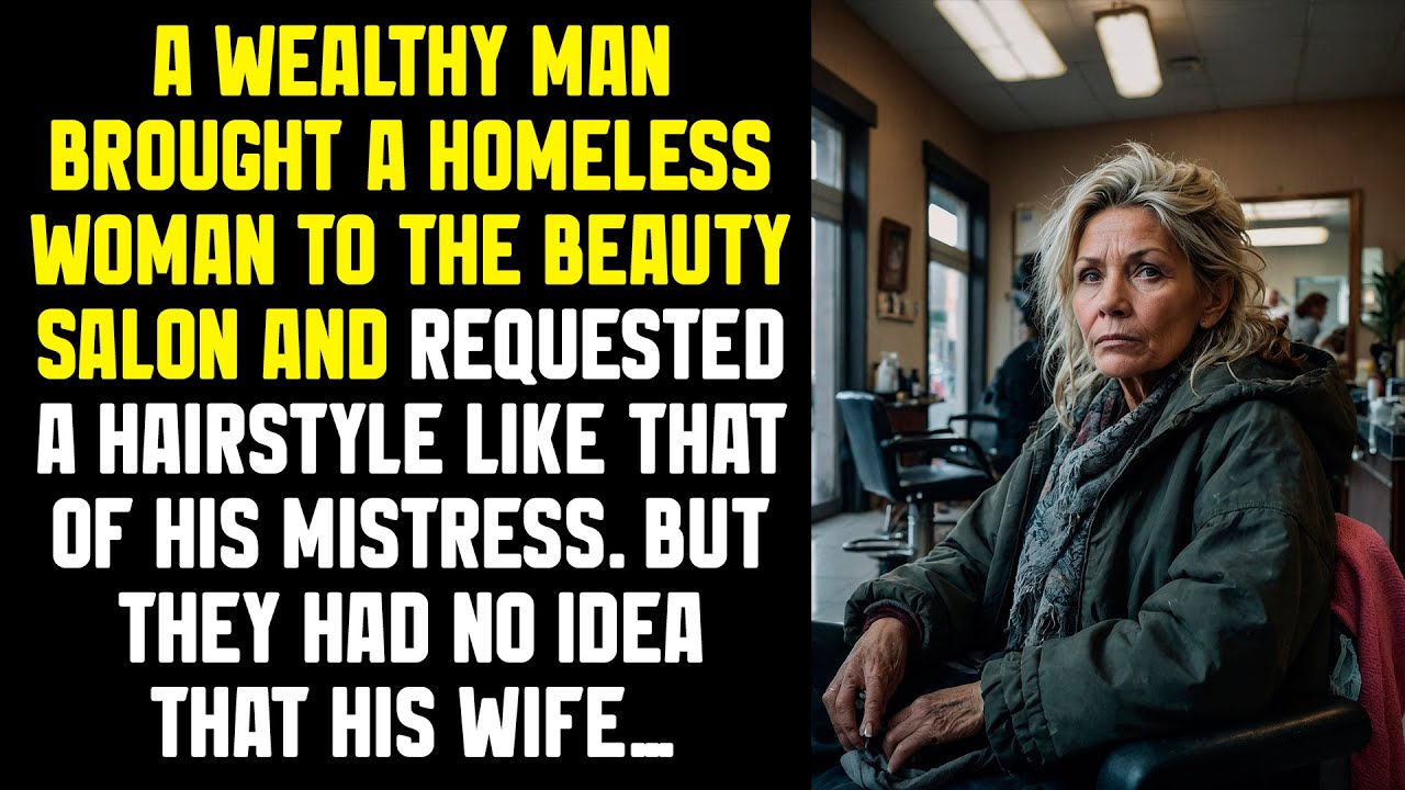 A wealthy man brought a homeless woman to the beauty salon and requested a hairstyle like...