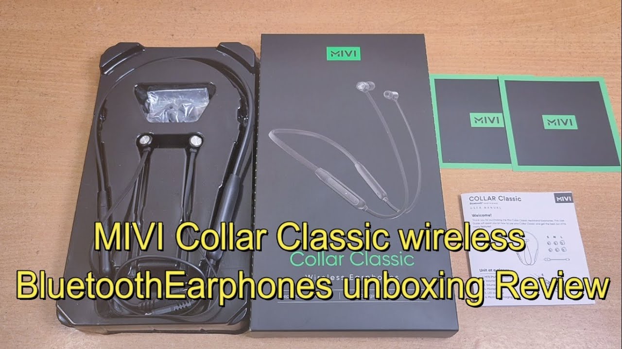 Best Wireless headphone MIVI Collar Classic wireless Bluetooth Earphones unboxing Review Black in colour