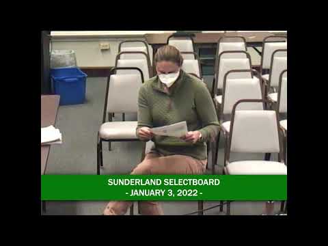 Sunderland Selectboard - January 4, 2022