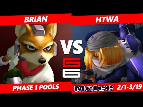 Genesis 6 SSBM - Brian (Fox) VS HTWA (Sheik) Smash Melee Pools