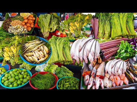 Amazing food market tour, Cambodian routine food at Century market Phnom Penh