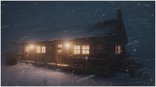Loud Blizzard at a Lonely Log Cabin┇Wind Sounds Effect for Sleeping┇Howling Wind &amp; Blowing Snow