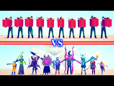 PRESENT ELF Team vs HIDDEN UNITS Team - Totally Accurate Battle Simulator TABS