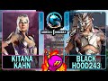 MK1 Kitana Kahn SINDEL VS Black Hood243 GENERAL SHAO Mortal Kombat 1 4K 60ᶠᵖˢ