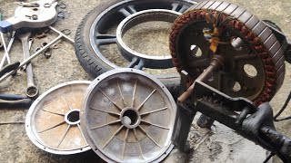 Clean before applying protective magnetic paint to copper coil and magnet.