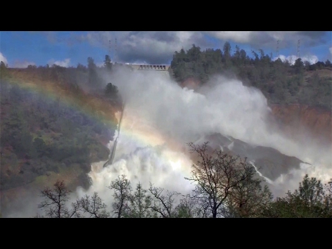 RAW Close UP Footage Northern California DAM Lake Oroville Emergency Breaking News February 2017 Video
