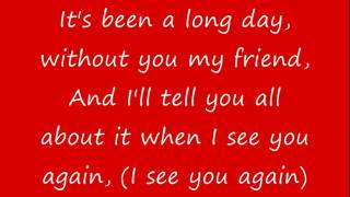 See You Again - Charlie Puth ft. Wiz Khalifa Lyrics