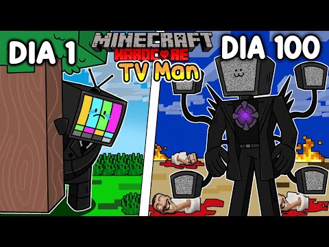 Mapaxe - 📺I survived 100 DAYS being a TV MAN in Minecraft HARDCORE!