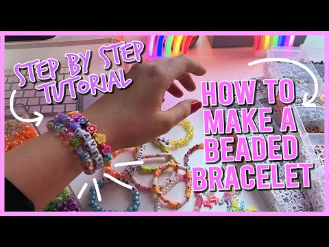 HOW TO MAKE BEADED ELASTIC BRACELETS & HOW TO TIE THE KNOT ✨preppy aesthetic✨ || KellyPrepsterStudio