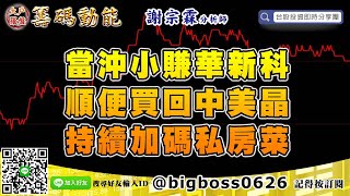 【大戶羅盤籌碼動能】 #謝宗霖1001，當沖小賺華新科 順便買回中美晶 持續加碼私房菜 (圖)