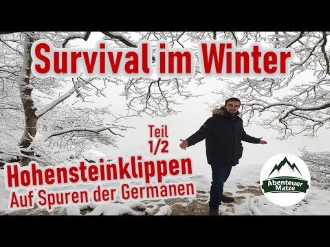 (1/2) Auf Spuren der Germanen - Hohensteinklippen + Grüner Altar - Survial im Winter - Süntel Tour