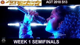 Amanda Mena  &quot;Happy&quot; Her Version &amp; HER BEST PERFORMANCE  Semifinals 1 America&#39;s Got Talent 2018 AGT