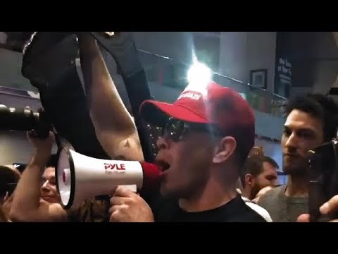 Colby Covington crashes Kamaru Usman's open workout with belt and megaphone