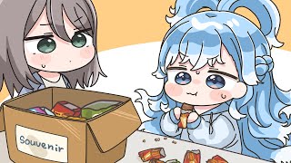 【手描き】スタッフさんに買ったお土産を全部食べてしまったこぼちゃん【こぼ・かなえる/えーちゃん/ホロライブ切り抜き/もちみこ】