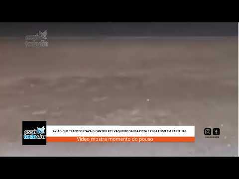 Vídeo mostra momento do pouso do avião que pegou fogo em Parelhas/RN