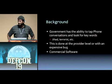 DEF CON 19 Hacking Conference Presentation By   Ganesh Devarajan and Don LeBert   VDLDS All Your Voice Are Belong To Us   Video clip0