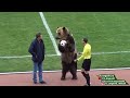 Bear Helps Kick Off Russian Football Match