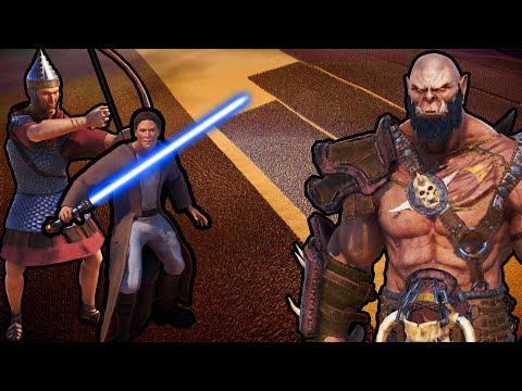20,000,000 ORCS WARRIORS vs 60,000 JEDI KNIGHTS + 100,000 ROMAN ARCHERS | UEBS 2