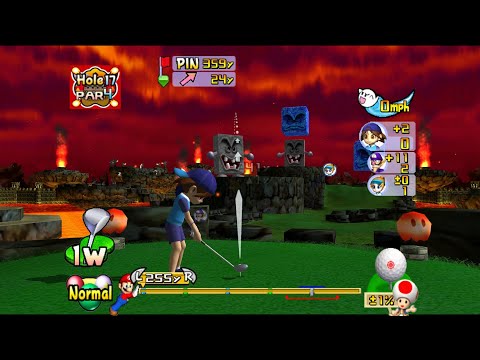 Mario Golf: Toadstool Tour Bowser Badlands 3 player Netplay 60fps
