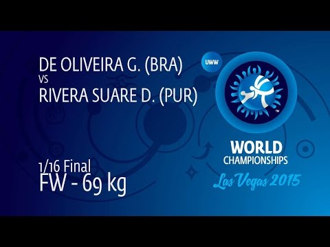 1/16 FW - 69 kg: D. RIVERA SUARE (PUR) df. G. DE OLIVEIRA (BRA), 7-3