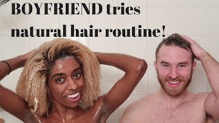Boyfriends Tries My Natural 4c Hair Wash Day Routine