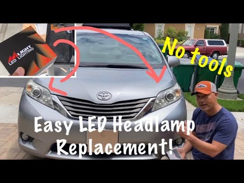Super Easy! How To Replace Toyota Sienna 2011 - 2020 (Gen 3) LED Headlight. No tools!