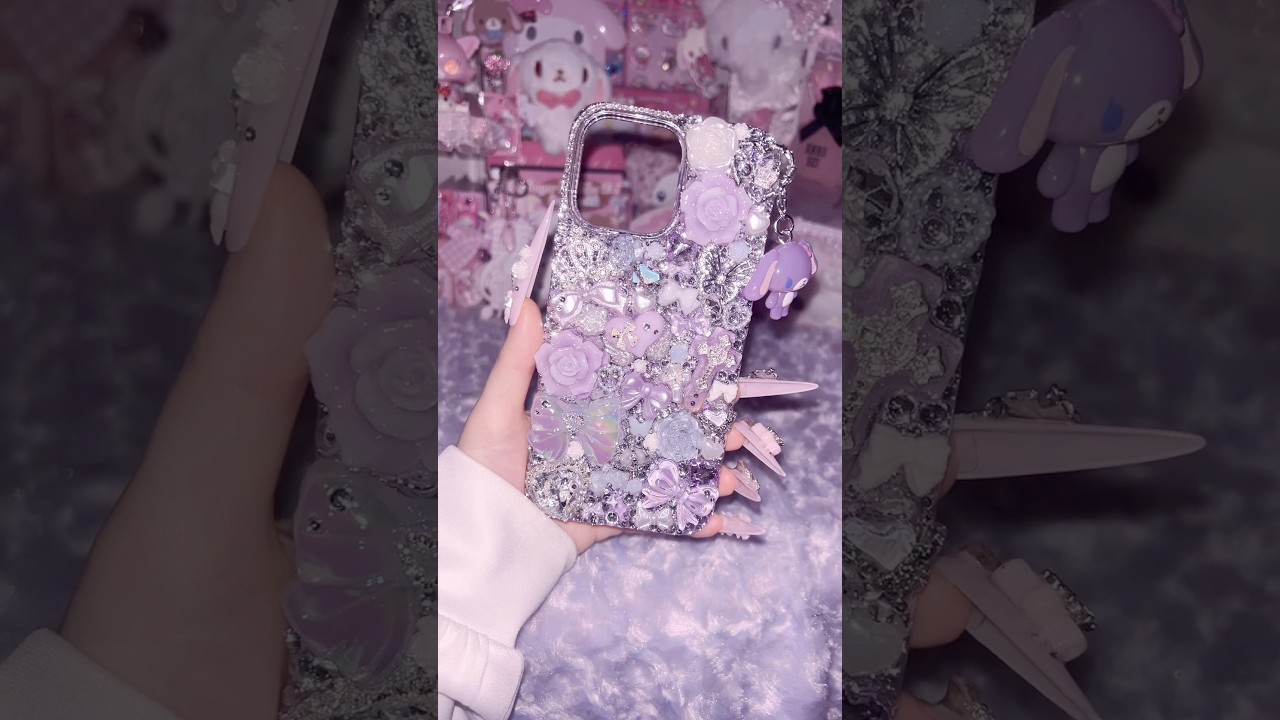 スマホケースにもめじるしアクセサリー付けてみた꒰՞ɞ̴̶̷̥⩊ɞ̴̶̷̥꒱֯ #量産型 #地雷系 #デコ電 #スマホケース #iphoneケース #めじるしアクセサリー #デコパーツ #ハンドメイド