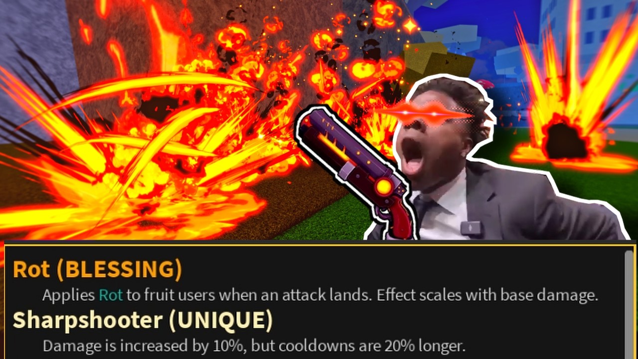 Magma Blaster × Blessing Is Broken with "CRAZY DAMAGE" in Blox Fruits#bloxfruits #roblox #pvp