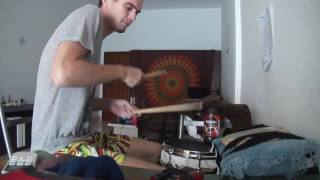 Having fun on a practice kit