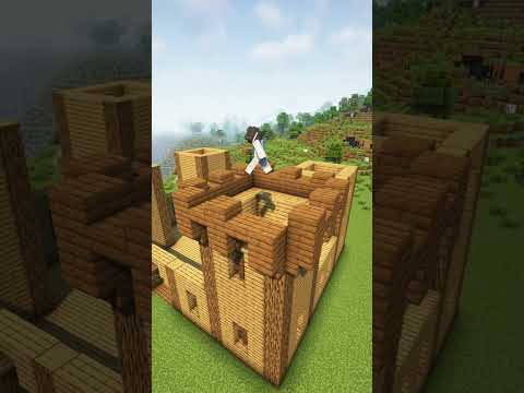 EPIC Minecraft Wooden Castle Build! 😱 #shorts