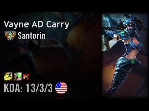 Vayne AD Carry vs Ezreal - Santorin - NA Challenger Patch 6.9