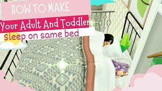 How to Get  Your Toddler Sims Sleep On same bed With Their Parents  🛌 💤 #simsfreeplay #Sims🥰🥰