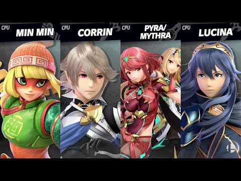 Super Smash Bros. Ultimate - Min Min vs Corrin vs Pyra/Mythra vs Lucina