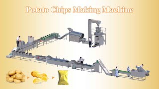Amazing! Fully automatic potato chips making machine in big food factory (200kg-2000kg/h)