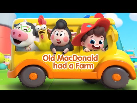 Farm Animals on the Bus | Old McDonald Had a Farm | Nursery Rhymes & Kids Songs | BabyBus