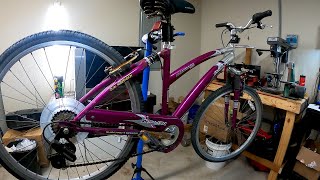 Horrible Walmart bike fix up in hot garage