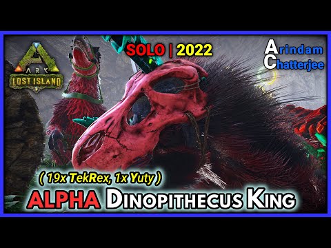 Ark Lost Island - SOLO ALPHA DINOPETHECUS KING BOSS FIGHT with Tek Rex Army - S2E270