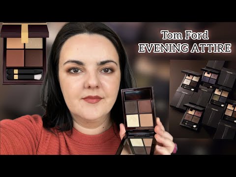 Tom Ford Runway Eye Color Quad Poudre Eyeshadow Palette Evening Attire/ swatches & makeup look