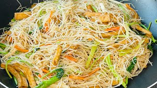 Vegetarian stir-fried rice noodles made this way are flavorful in every strand.