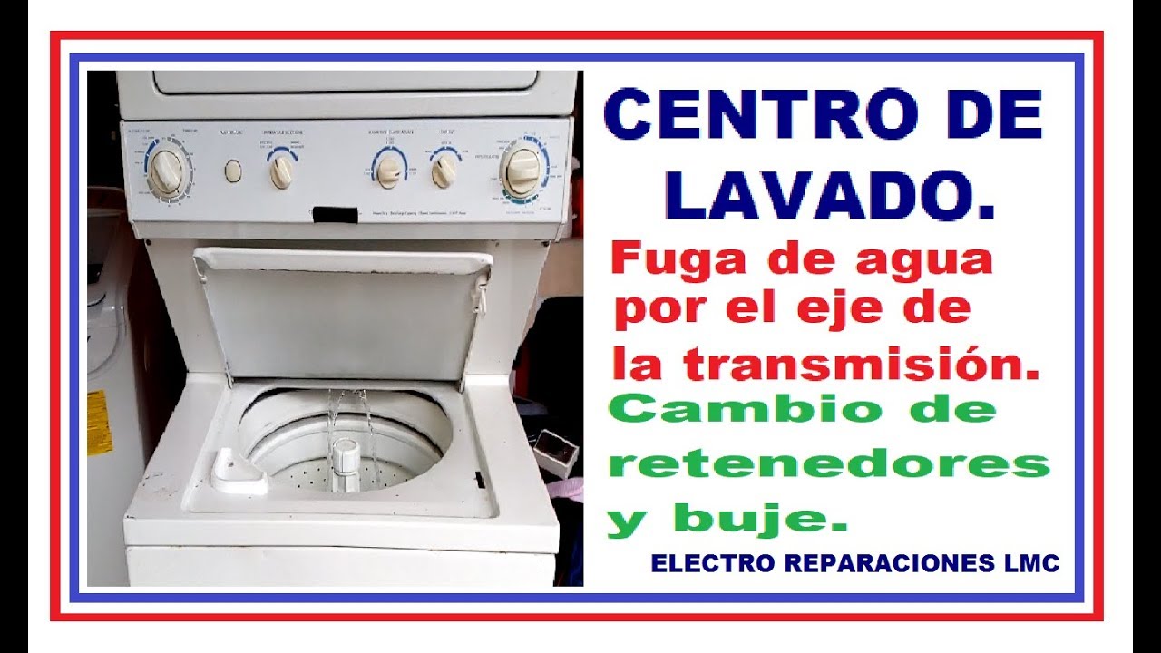 Centro de lavado (Torre) tiene fuga de agua por el eje de la transmisión. Reparación.