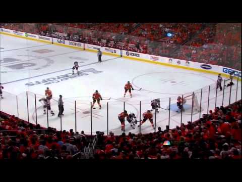 David Clarkson goal. NJ Devils vs Philadelphia Flyers Game 2 5/1/12 NHL Hockey