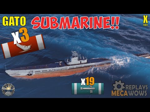 SUBMARINE Gato 3 Kills & 175k Damage | World of Warships Gameplay