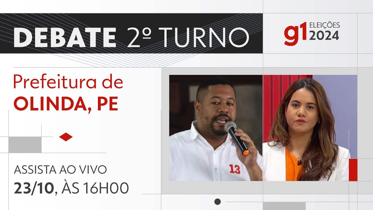Debate 2º turno para prefeito de Olinda, PE - ASSISTA AO VIVO - DIA 23/10
