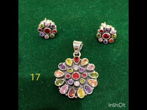 Cut stone pendant sets #puresilver #jewelry #jeweller #sriravalicreations