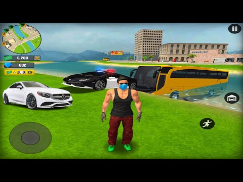 US Police car and Public Transport Bus Driving in the Open World City